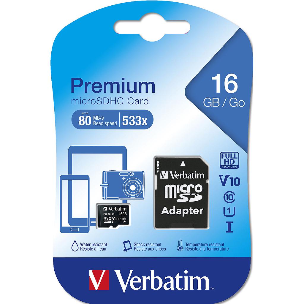 Verbatim Carte mémoire flash (adaptateur microSDHC) 16 GB