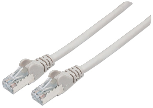 Intellinet Network Patch Cable, Cat6A, 1m, Grey, Copper, S/FTP, LSOH / LSZH, PVC, RJ45, Gold Plated Contacts, Snagless, Booted, Polybag