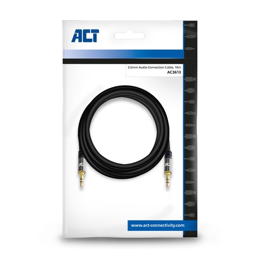 ACT 10 meter High Quality audio aansluitkabel 3.5 mm stereo jack male