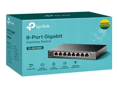 TP-Link TL-SG108S Non-géré Gigabit Ethernet (10/100/1000) Noir